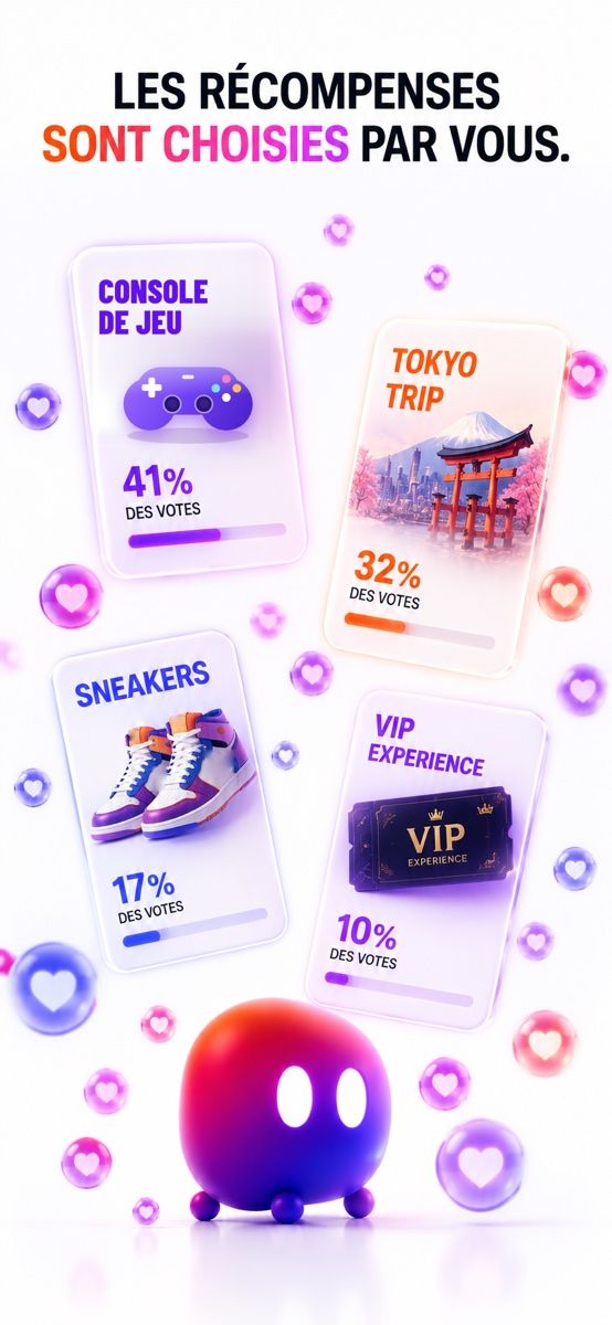 Le vote des récompenses : console de jeu, voyage à Tokyo, sneakers, expérience VIP