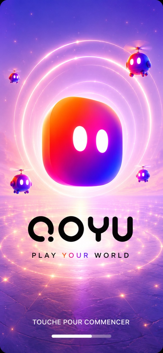 Écran de lancement QOYU « Play your world »